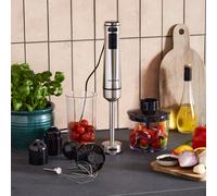 Morphy Richards Stainless Steel Hand Blender Set with Masher, Variable Speeds, Turbo Mode, DC Motor, Lightweight, Mashing/Chopping/Whisking/Juicing & Blending, Accessories Included, 1000W, 402020