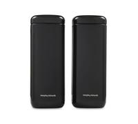 Morphy Richards Equip Large Storage Canister, 2.6L, Tall, 28.5 x 11cm, 2 Pack, Durable Carbon and Stainless Steel Set, Airtight Lid, Suitable Tea, Coffee, Sugar, Pasta, Dry Foods, Black, 830501