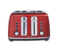 Morphy Richards Accents Toaster 4 Slice Toaster, Variable Browning, Wide Slots, High Lift, Illuminated Buttons, Removable Crumb Tray, Cancel, Reheat, Defrost, Integrated Cord Storage, Red, 242048