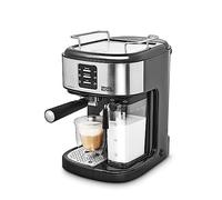 Morphy Richards Traditional Pump Espresso Coffee Machine & Automatic Milk Frother, 15 Bar Pressure, One Touch Espresso, Cappuccino, Latte Maker, Stainless Steel, 172023, Black