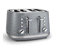 Morphy Richards Vector 4 Slice Toaster, High Gloss Geometric Design, Defrost and Reheat, Variable Width Slots, Removable Crumb Tray, Grey, 248135