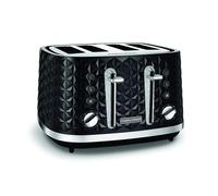Morphy Richards Vector 4 Slice Toaster, High Gloss Geometric Design, Defrost and Reheat, Variable Width Slots, Removeable Crumb Tray,?Black, 248131