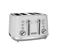 Morphy Richards Vector 4 Slice Toaster, High Gloss Geometric Design, Defrost and Reheat, Variable Width Slots, Removeable Crumb Tray, White, 248134