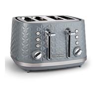 Morphy Richards Vector 4-Slice Toaster, Wide Slots, Textured, Grey - 248135