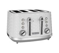 Morphy Richards Vector 4 Slice Toaster, High Gloss Geometric Design, Defrost and Reheat, Variable Width Slots, Removeable Crumb Tray, White, 248134