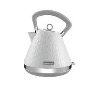 Morphy Richards Vector Pyramid Kettle, 1.5L, 3kW Rapid Boil, Anti Limescale Filter, Boil Dry Protection, Water Window, Pull Ring Removeable Lid, 360 Cordless Base, White,108134