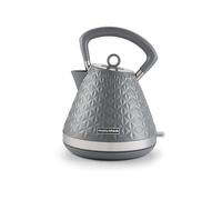 Morphy Richards Vector Pyramid Kettle, 1.5L 3kW Rapid Boil, Anti Limescale Filter, Boil Dry Protection, Water Window, Pull Ring Removeable Lid, 360 Cordless Base, Grey, 108135