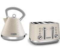 Morphy Richards Vector Pyramid Kettle & 4 Slice Toaster in Cream [EEK: Compliant]