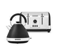 Morphy Richards Venture 1.5L Kettle and 4 Slice Toaster Black Breakfast set