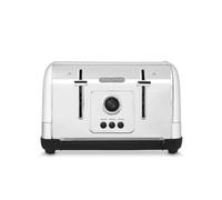 Morphy Richards Venture 4 Slice Toaster, Brushed Stainless Steel, Defrost and Reheat, Removeable Crumb Tray, High Lift Function, White, 240134
