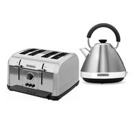 Morphy Richards Venture Brushed Steel Kettle & 4 Slice Toaster Set