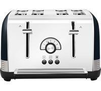 Morphy Richards Venture Retro 4 Slice Toaster, Radio Dial, Variable Browning Control, Width Slots, Removable Crumb Tray, 1900W, Onyx and Nickel, 240334