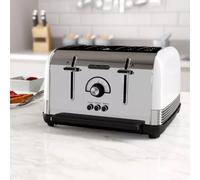 Morphy Richards Venture Retro 4 Slice Toaster White 240332 Wide Slots