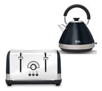 Morphy Richards Venture Retro Onyx Kettle Toaster Black 100334 240334