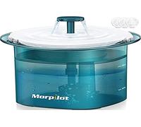 morpilot,Blue Cat Water Fountain, Pet Drinking Fountains with Super Silent USB Water Pump and Smart Indicator Light, 2L Dog Water Fountain Suitable for Cats and Dogs, Cat Fountain with 3 Filter Chips