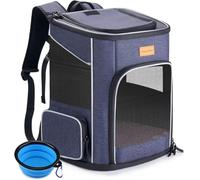 Morpilot Cat Backpack Dog Backpack for Cats and Small Dogs 7 kg, Foldable Pet Backpack with Inner Safety Lead and Shell