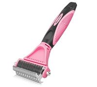 morpilot Cat brush for gentle precise hair removal, suitable as a cat brush, long hair cat brush, short hair against tangles, comfortable massaging undercoat brush, dogs, pink