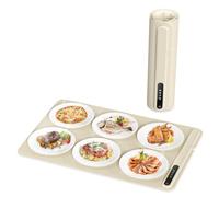 Morpilot Electric Food Warmer 6 in 1 - Portable Food Warming Mat Silicone Warming Tray with 3 Adjustable Temperature Heating Plate for Buffet Party Home Dinners