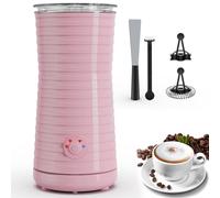 Morpilot Electric Milk Frother, Automatic Milk Frother, 4-in-1, Suitable for Hot and Cold Milk Frother, Latte, Cappuccino, Macchiato, Pink