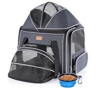Morpilot Expandable Cat Transport Box Top, Sturdy Transport Box Cat Dogs, Breathable Mesh Pet Bag with Safety Zips, Foldable Shell