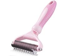 Morpilot Large Hair Removal Brush - Comfortable Massaging Undercoat Brush for Long & Curly & Double Coats Hair Cats & Dogs - Pink