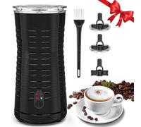 Morpilot Milk Frother Electric, 4 in 1 Milk Warmer and Frother, Hot & Cold Milk Foamer, 240ml, 400w, Strix Temperature Controls, Silent Operation, for Coffee, Cappuccino, Black