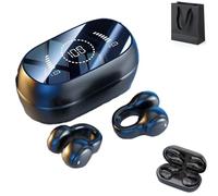 Morrat Ear Clip Headphones, Morrat Wireless Ear Clip Bone Conduction Headphones, Equipped With Bluetooth 5.2,Led Smart Display,Fingerprint Touch,Suitable For Running, Cycling And Sports. (Black)