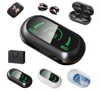 Morrat Ear Clip Headphones, Morrat Wireless Ear Clips Bone, Clip Earbuds V5.2 with Led Intelligent Display, Open-Ears Design for Running, Cycling & Workouts (Black)