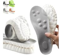 Morrat Insole, 2 Pair 4D Cloud Technology Insole Super Soft Comfort Insoles, U-Shape Memory Foam Insoles for Women Men Shock-Absorbing Foot Support Insoles(Gray,37-38)