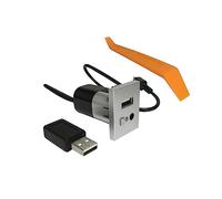 MORREZ Mini USB Cable Switch Fit For Ford Fit For Focus 2 Mk2 2009 Fit For C-MAX Fit For Kuga Mk1 Fit For Audio Music Input Adapter Car USB for CD DVD Slot Accessories (Color : Silver)