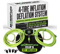 MORRFlate Quad 4 Tire Inflation & Deflation System - Fits Wheelbases up to 125" - Includes Manifold, Digital Gauge & Storage Bag (Hose Kit Only, No Compressor)