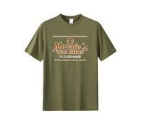 Morrie's Wig Shop T-Shirt - Funny Retro Graphic Tee, Classic Queens NYC Design, Goodfellas Inspired (Militarygreen, L Years)