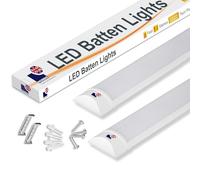 Morris 50w LED Batten Lights 6ft, 180cm, 6000k Daylight, IP20 LED Fluorescent Strip Light Fitting for Ceiling of Home & Office, Workshop & Garage Lighting, Pack of 2