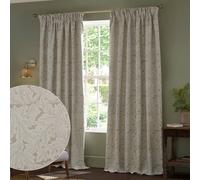 Morris & Co Acanthus Jacquard Fully Lined Pencil Pleat Curtains in Cream | Size: 117Cm Width X 183Cm Drop