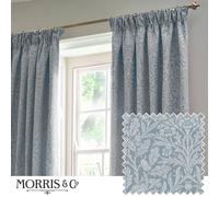 Morris & Co Acorn Tonal Fully Lined Matt Jacquard Pencil Pleat Curtains in Baby Blue | Size: 168 cm width x 229 cm drop Morris & Co Baby Blue 168 cm width x 229 cm drop