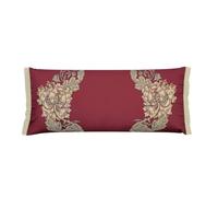 Morris & Co 'Honeysuckle & Tulip' Cotton Cushion in Dark Red Morris & Co Dark Red