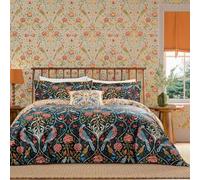 Morris & Co 'Seasons By May Indigo' Cotton Duvet Cover Set in Indigo | Size: King Morris & Co Indigo King