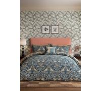 Morris & Co X Emery Walker Bird Double Duvet Cover Set, Webb's Blue