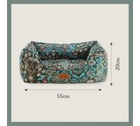 Morris & Co Blackthorn Print Square Box Dog & Cat Bed