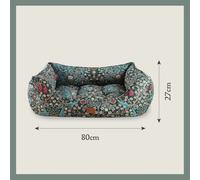 Morris & Co Blackthorn Print Square Box Dog & Cat Bed