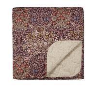Morris & Co Blackthorn Quilted Throw, Damson