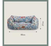 Morris & Co Bower Print Square Box Dog & Cat Bed