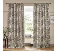 Morris&Co. Brook Pencil Pleat Curtain Pair - Lined Jacquard Woodland Tapestry-Inspired Drapes (Linen - 229x229cm)