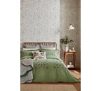 Morris & Co 'Brophy Embroidery Cotton' Duvet Cover Set in Green | Size: Double Morris & Co Green Double