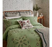 Morris & Co 'Brophy Embroidery Cotton' Duvet Cover Set in Green | Size: King Morris & Co Green King