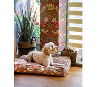 Morris & Co. Dog Mattress, Red Strawberry Thief Print, Thickly Padded, 100Cm X 80Cm, Large