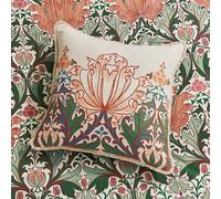 Morris & Co Helena Cushion 50cm x 50cm, Peach & Teal