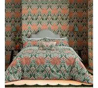 Morris & Co Helena Peach & Teal Duvet Cover Set - SUPER KING, Peach & Teal