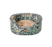 Rosewood x Morris & Co. Honeysuckle & Acorn Oval Dog Bed, Medium - Luxury Reversible Pet Bed with Iconic William Morris Floral Prints, Soft Washable Cushion, Padded Sides - Stylish Heritage Design