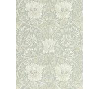 Morris & Co. Honeysuckle and Tulip Grey Floral Wallpaper